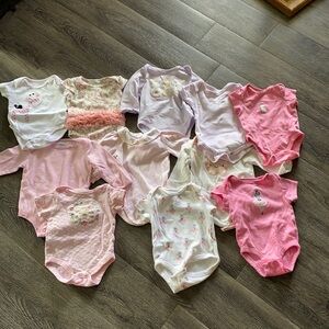 10 baby girl jumper tops 0-3